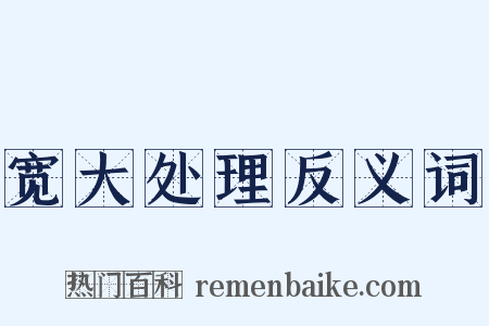 宽大处理反义词是什么意思的图片